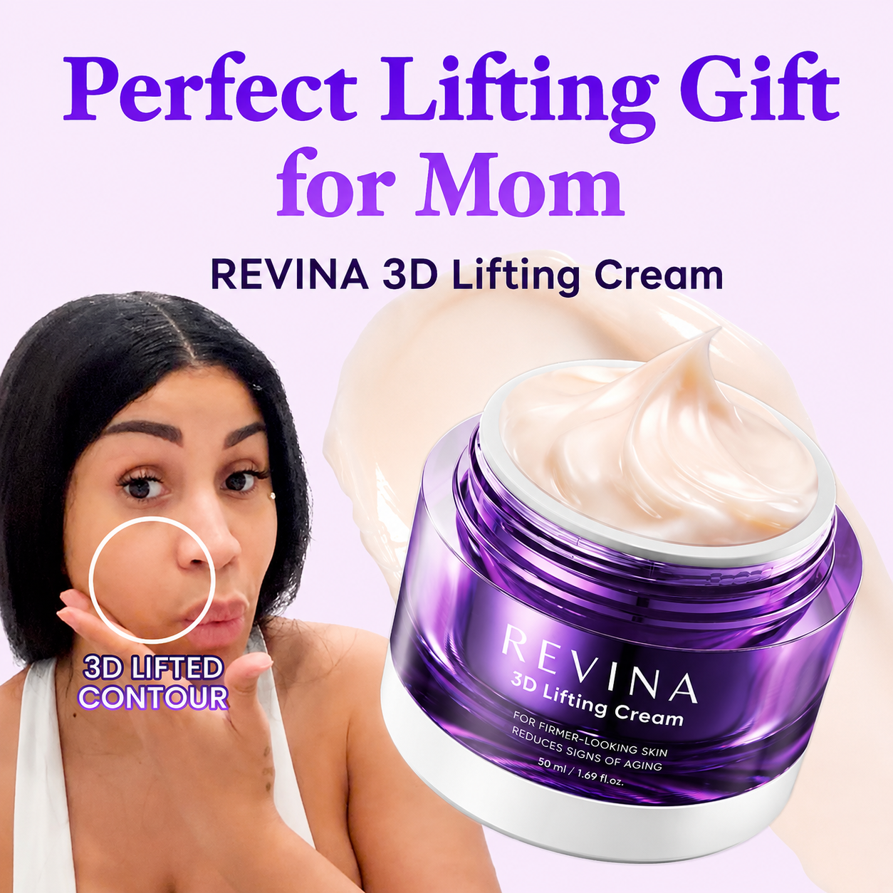 REVINA 3D Lifting Cream | Korean Peptide Face & Neck Moisturizer